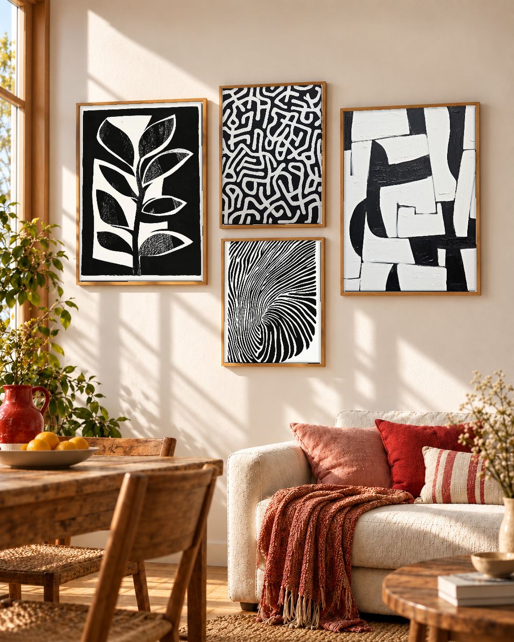 Set de 4 cuadros decorativos que combinan