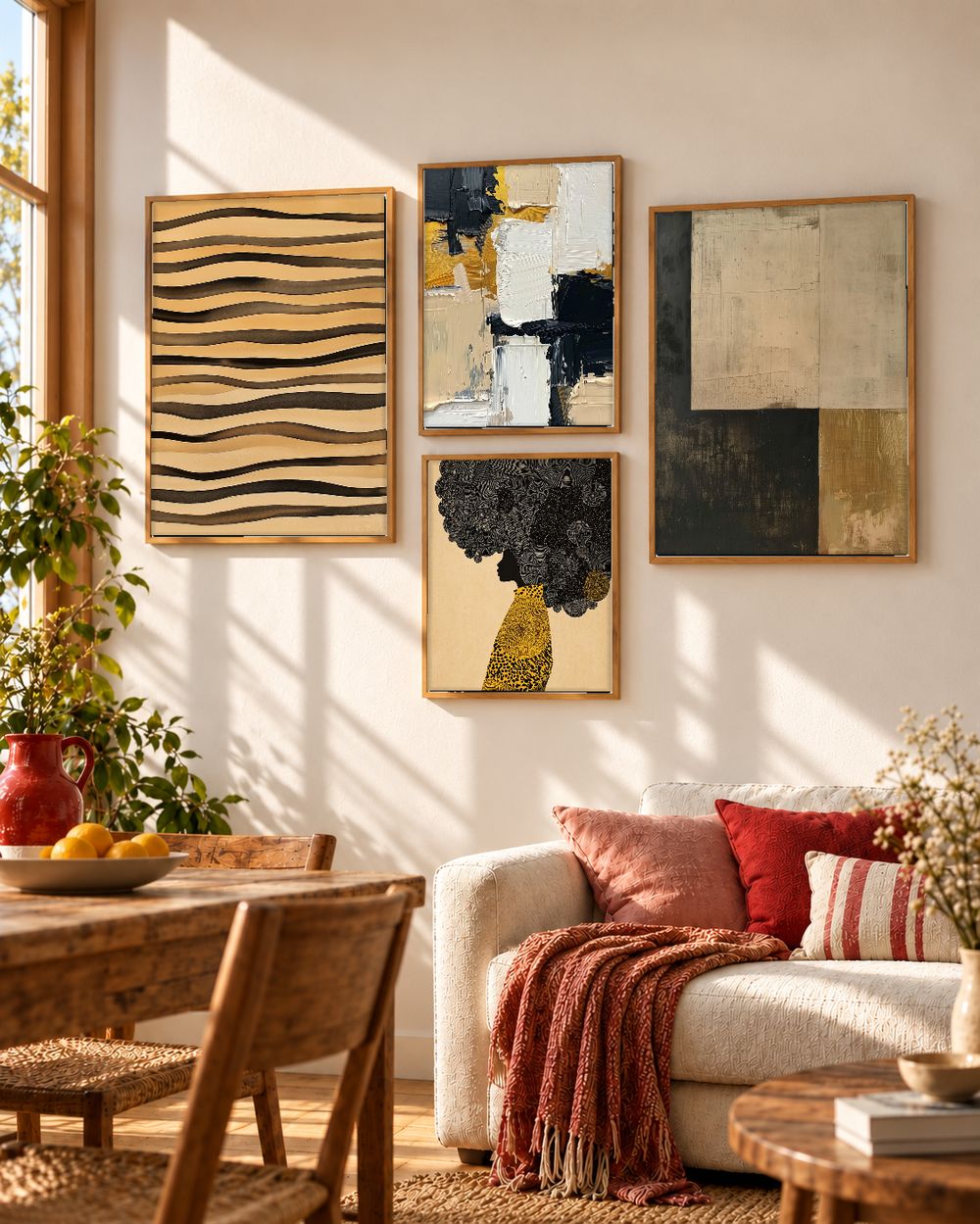 Set de 4 cuadros decorativos que combinan