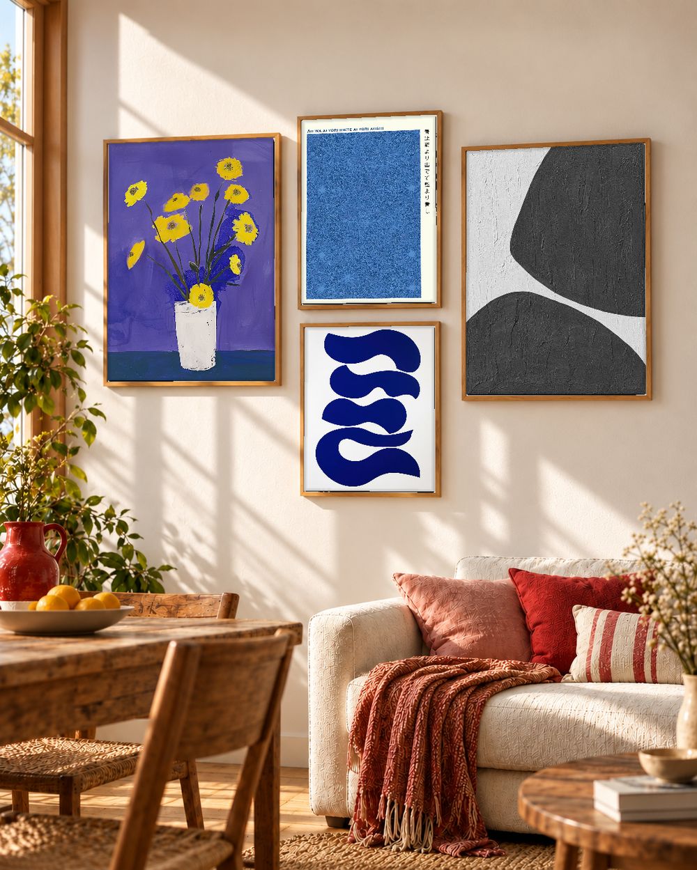 Set de 4 cuadros decorativos que combinan