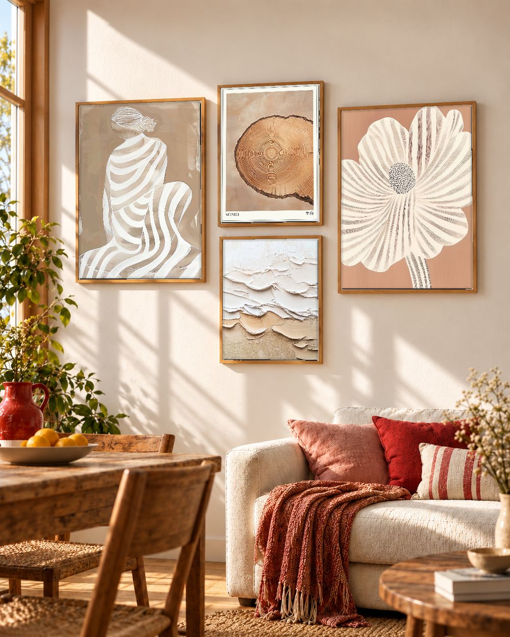 Set de 4 cuadros decorativos que combinan