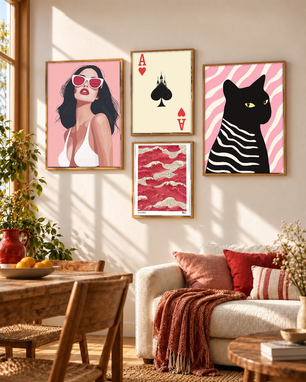 Set de 4 cuadros decorativos que combinan