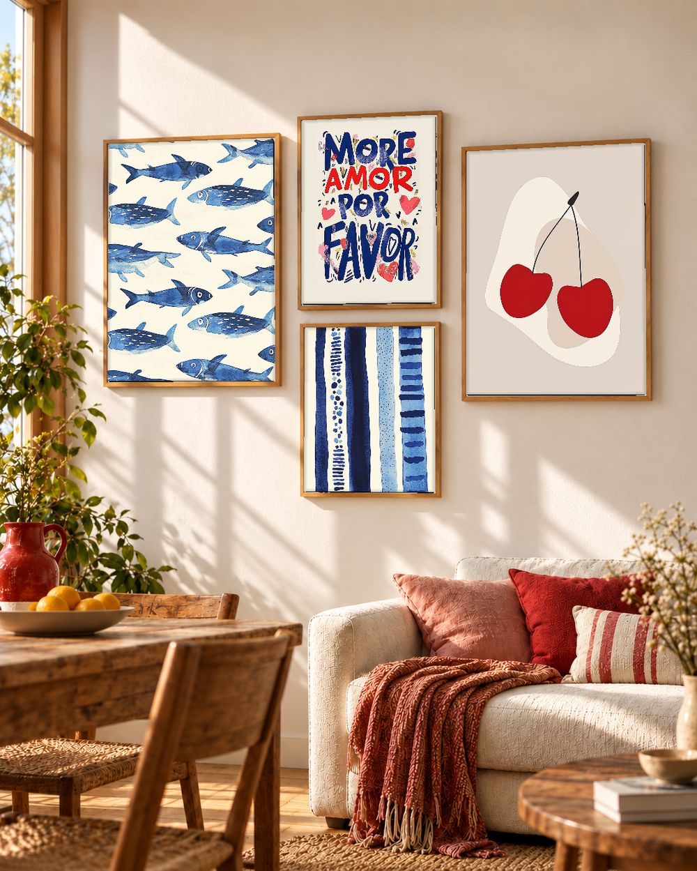 Set de 4 cuadros decorativos que combinan