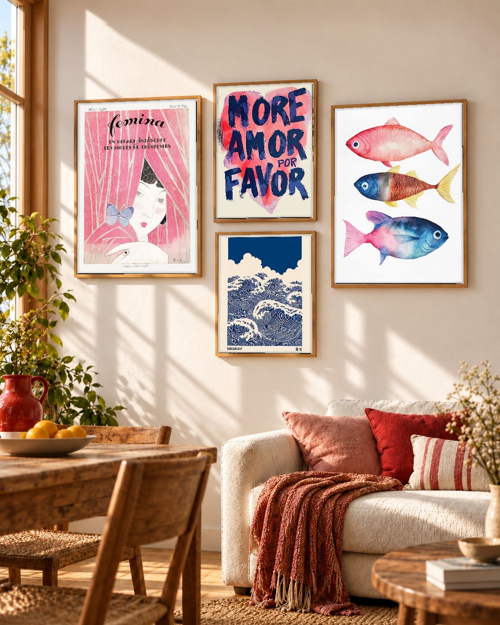 Set de 4 cuadros decorativos que combinan