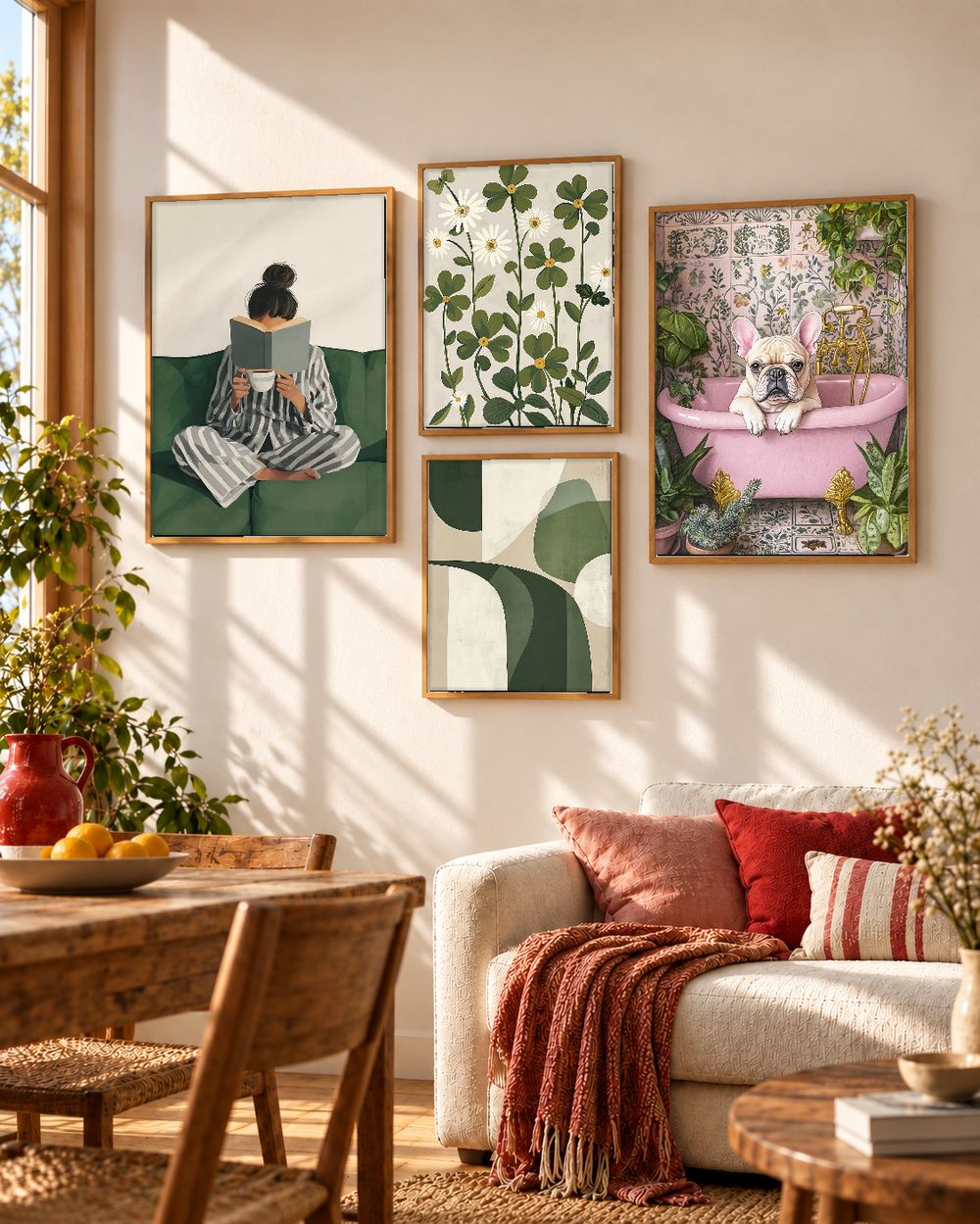 Set de 4 cuadros decorativos que combinan