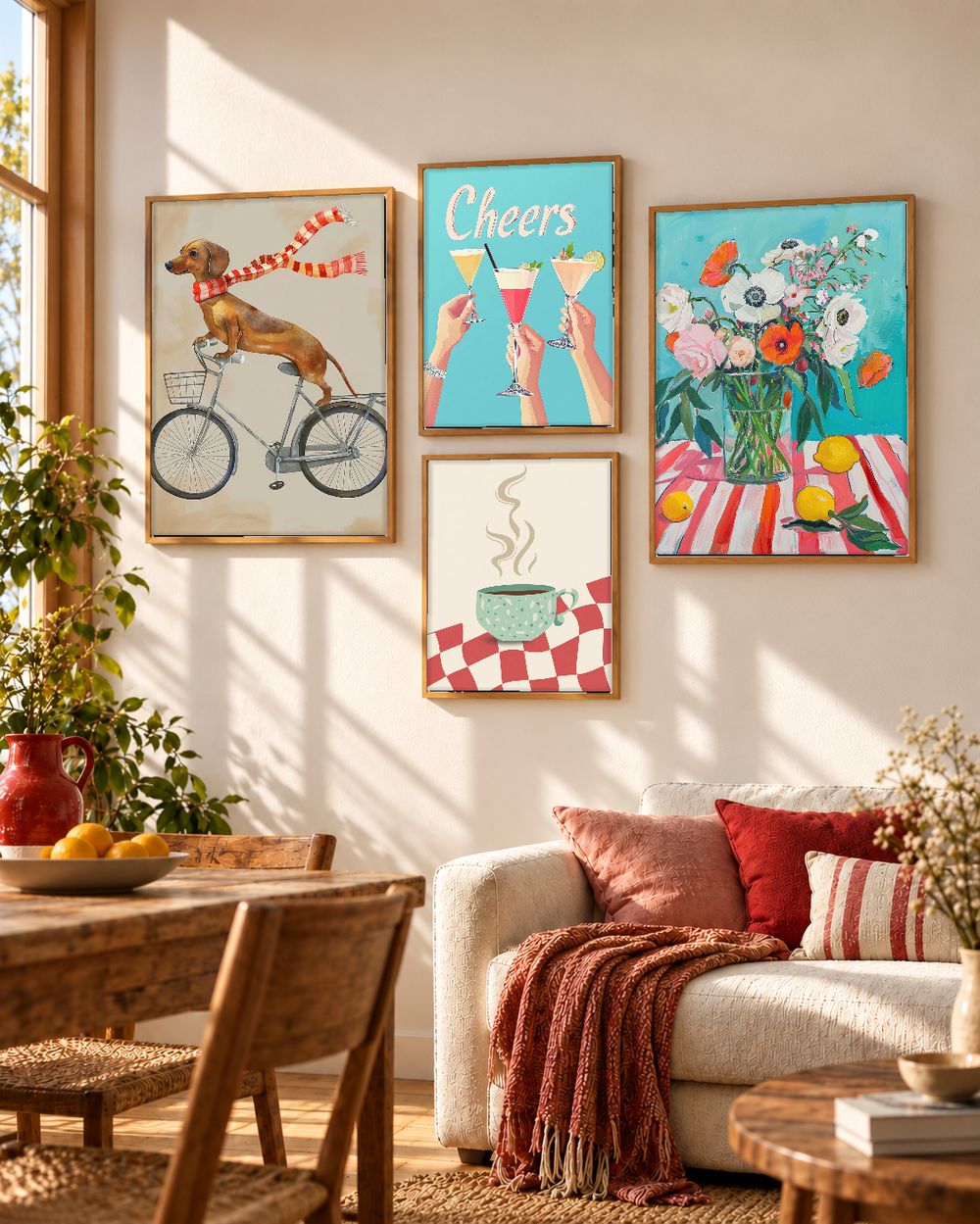 Set de 4 cuadros decorativos que combinan