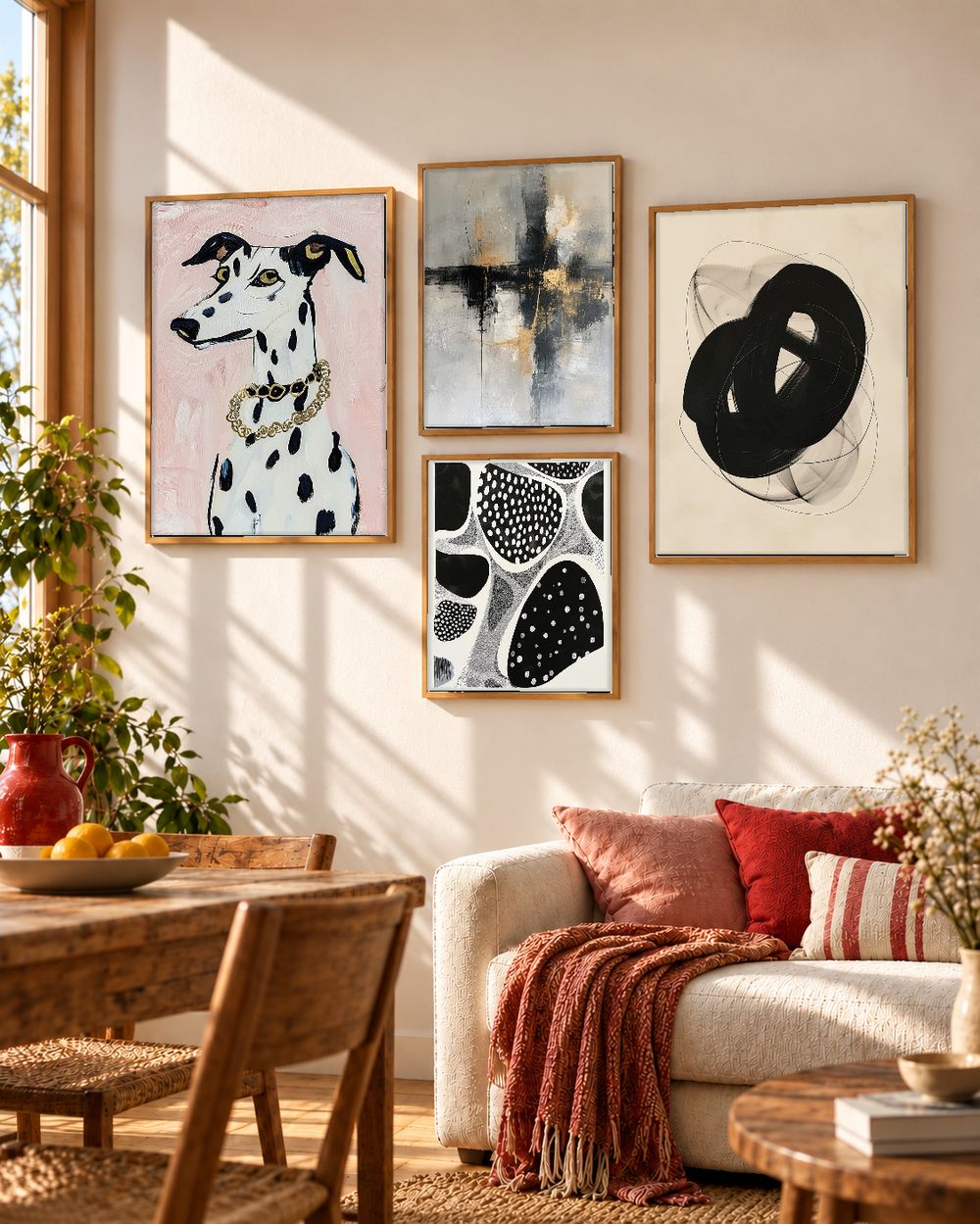 Set de 4 cuadros decorativos que combinan