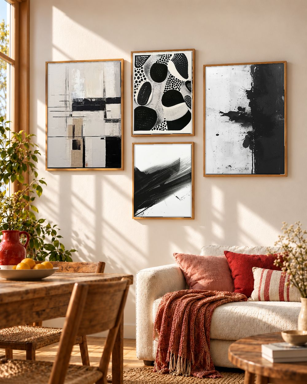 Set de 4 cuadros decorativos que combinan