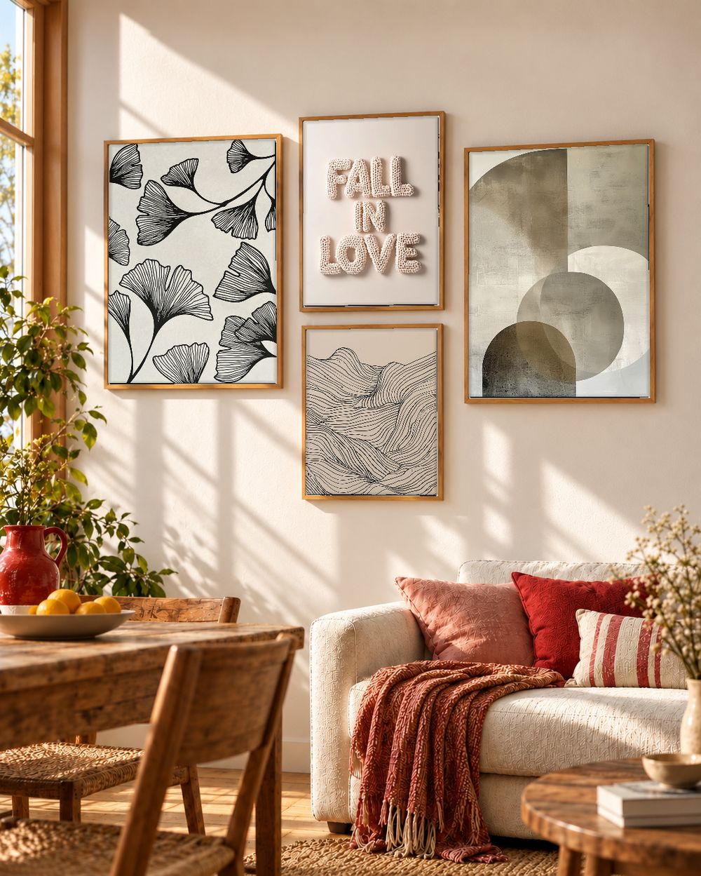 Set de 4 cuadros decorativos que combinan