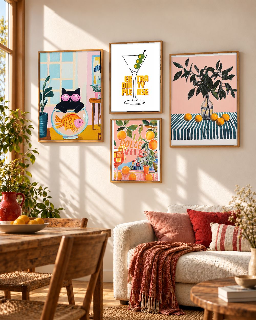 Set de 4 cuadros decorativos que combinan