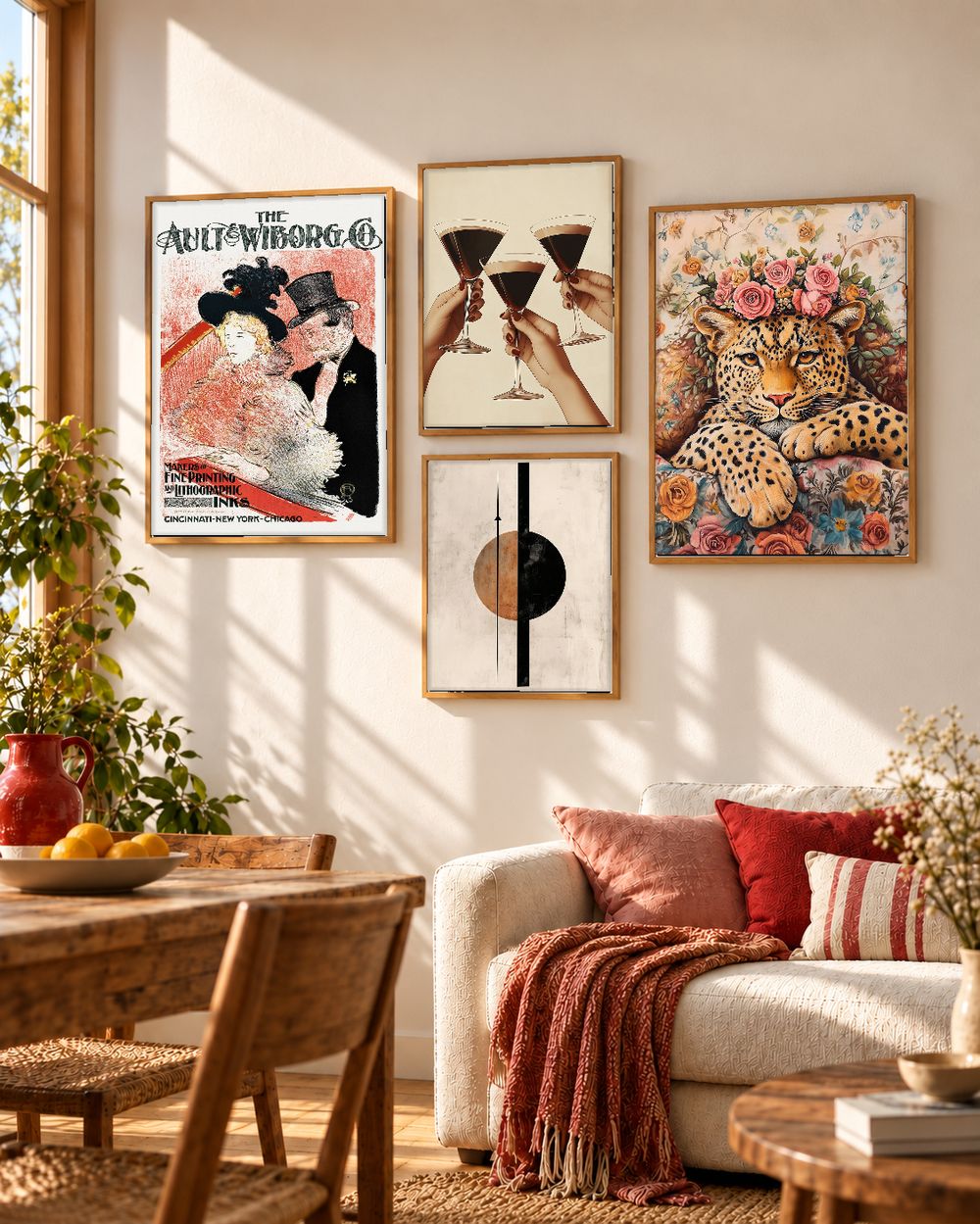 Set de 4 cuadros decorativos que combinan