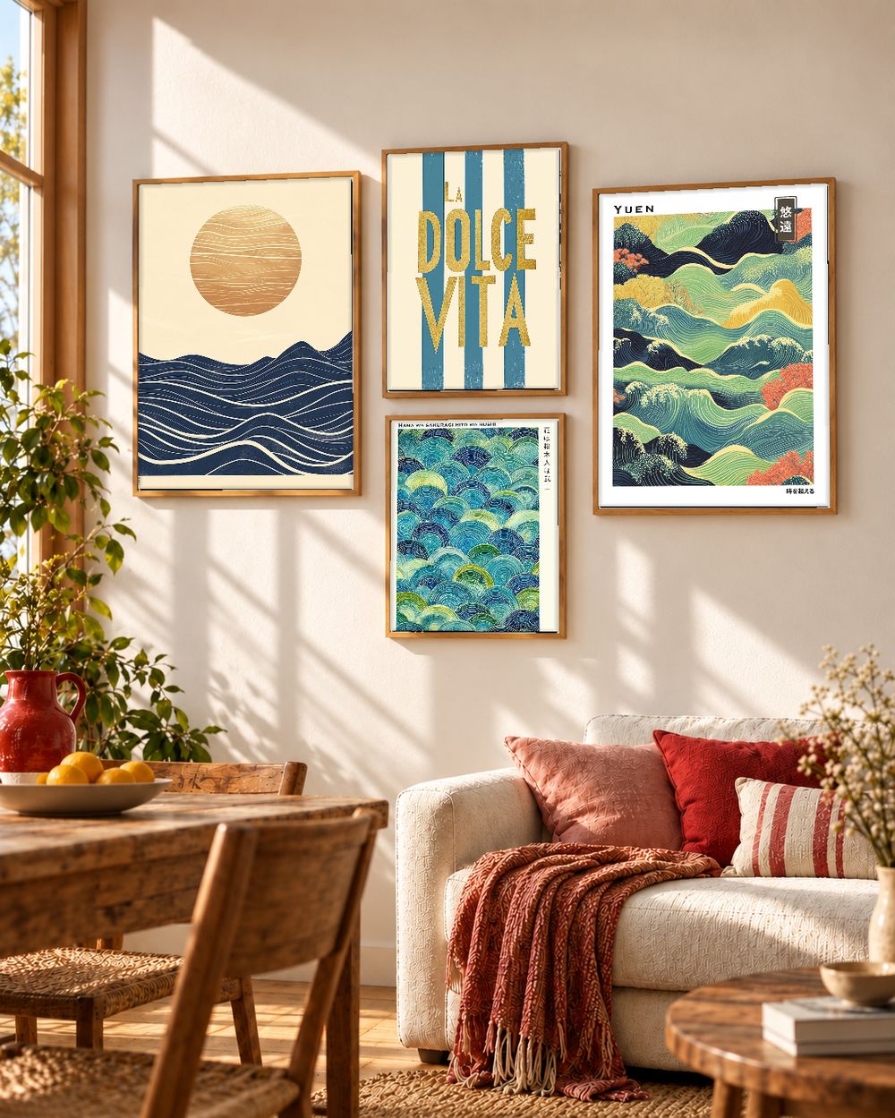 Set de 4 cuadros decorativos que combinan