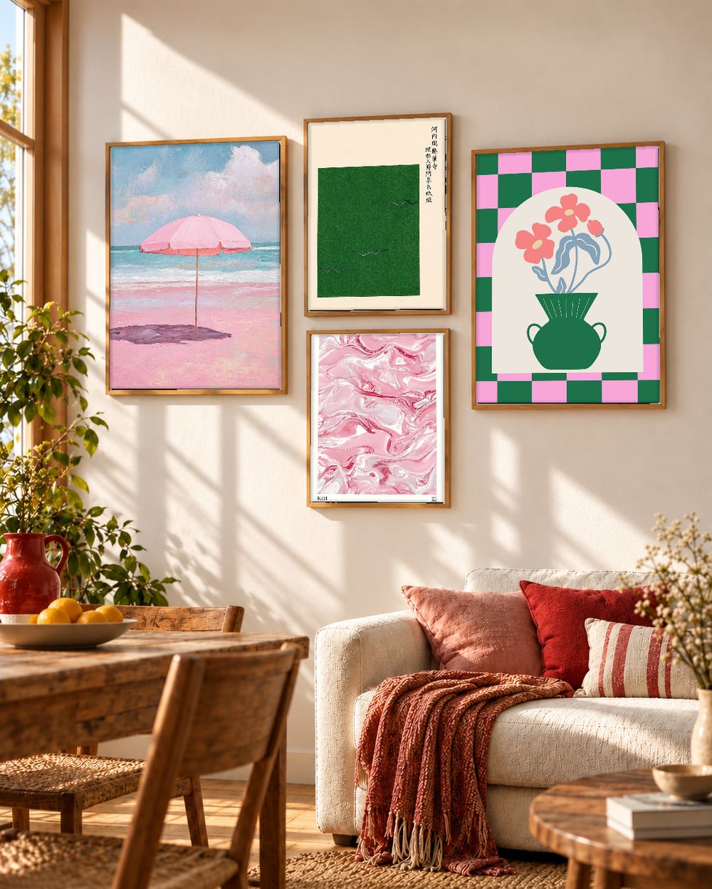 Set de 4 cuadros decorativos que combinan