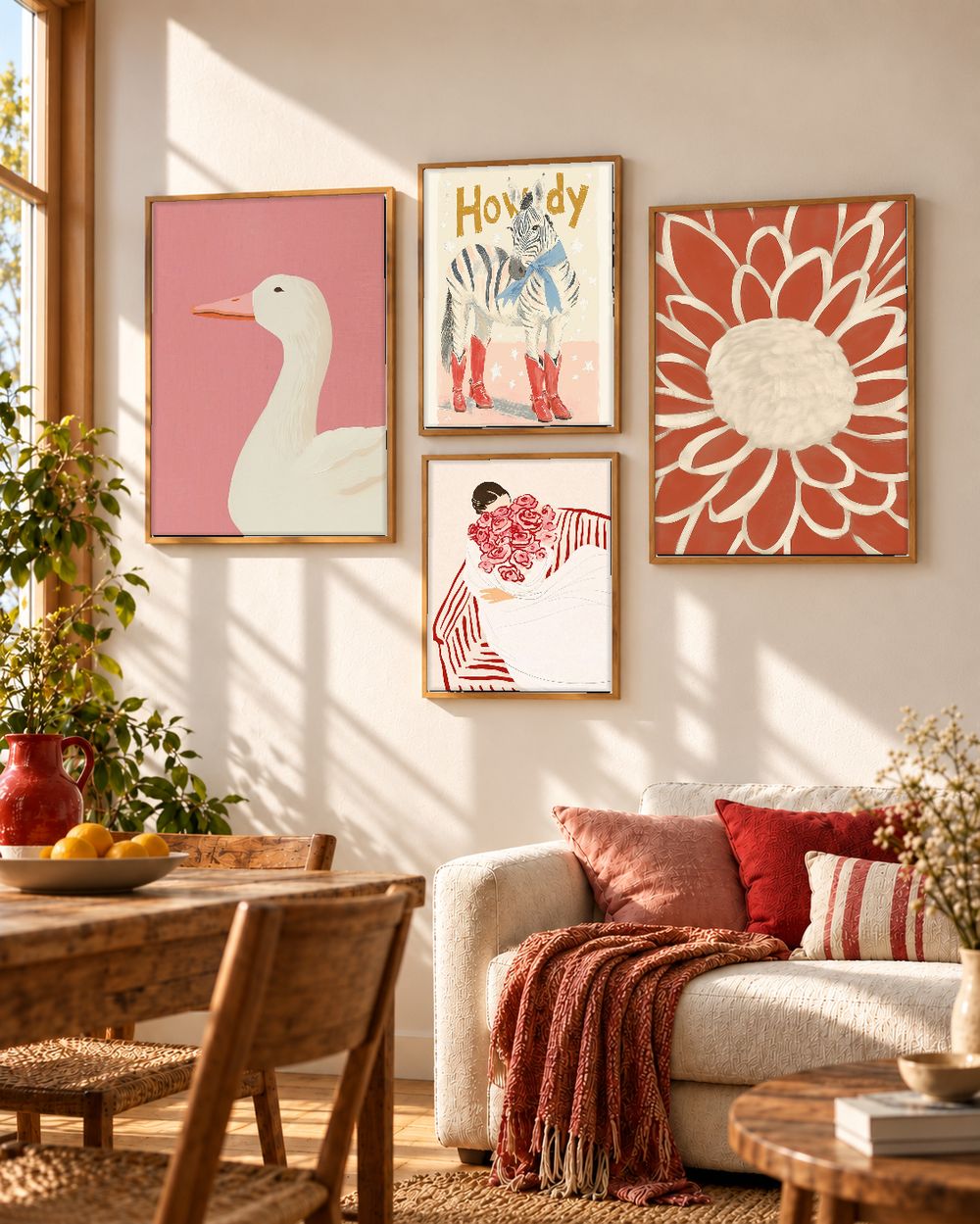 Set de 4 cuadros decorativos que combinan