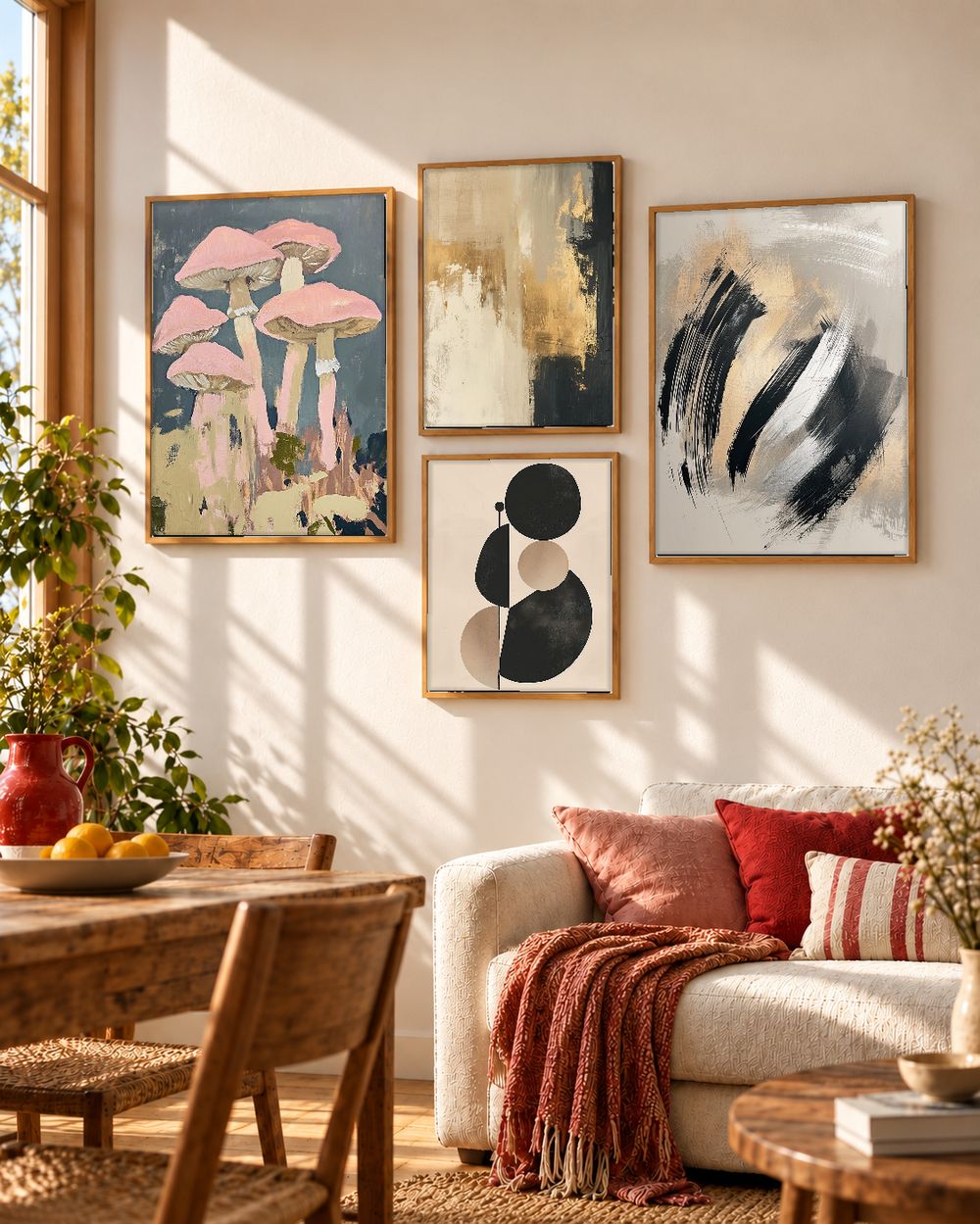 Set de 4 cuadros decorativos que combinan