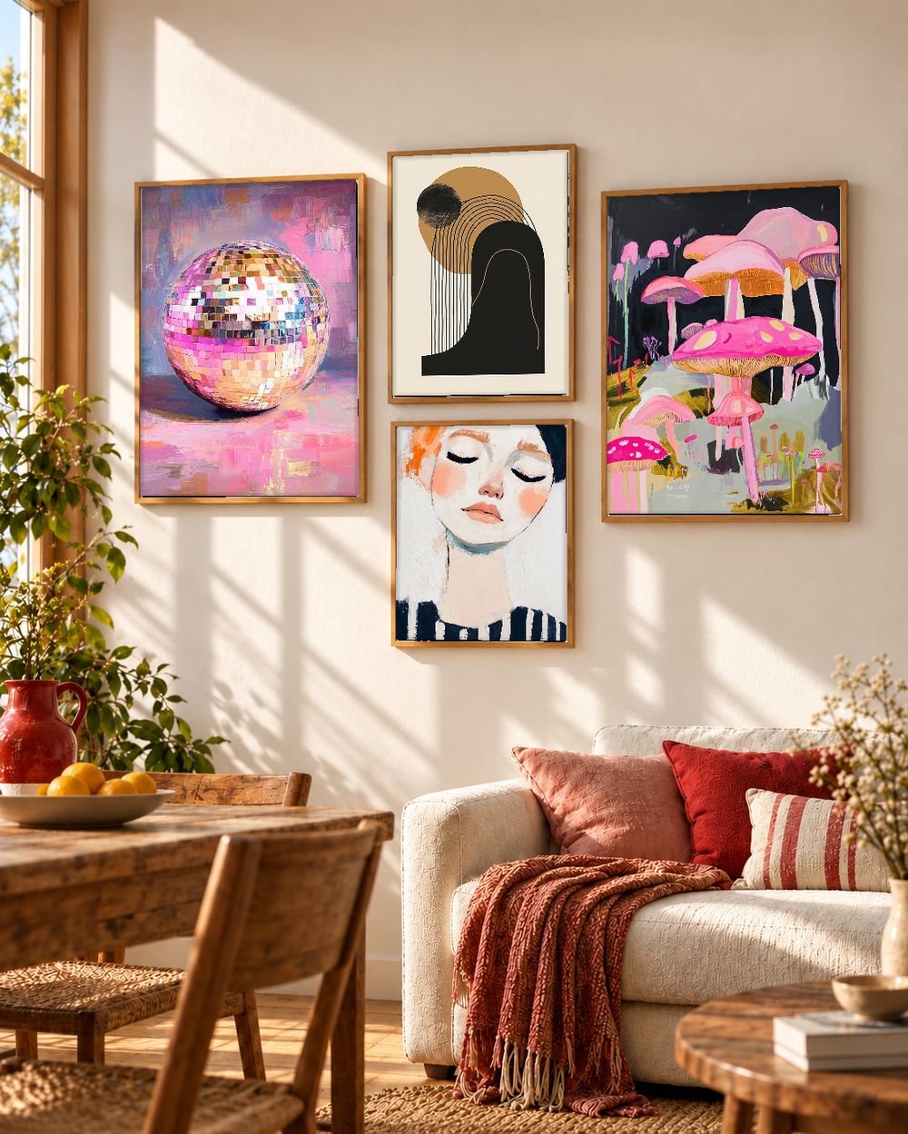 Set de 4 cuadros decorativos que combinan