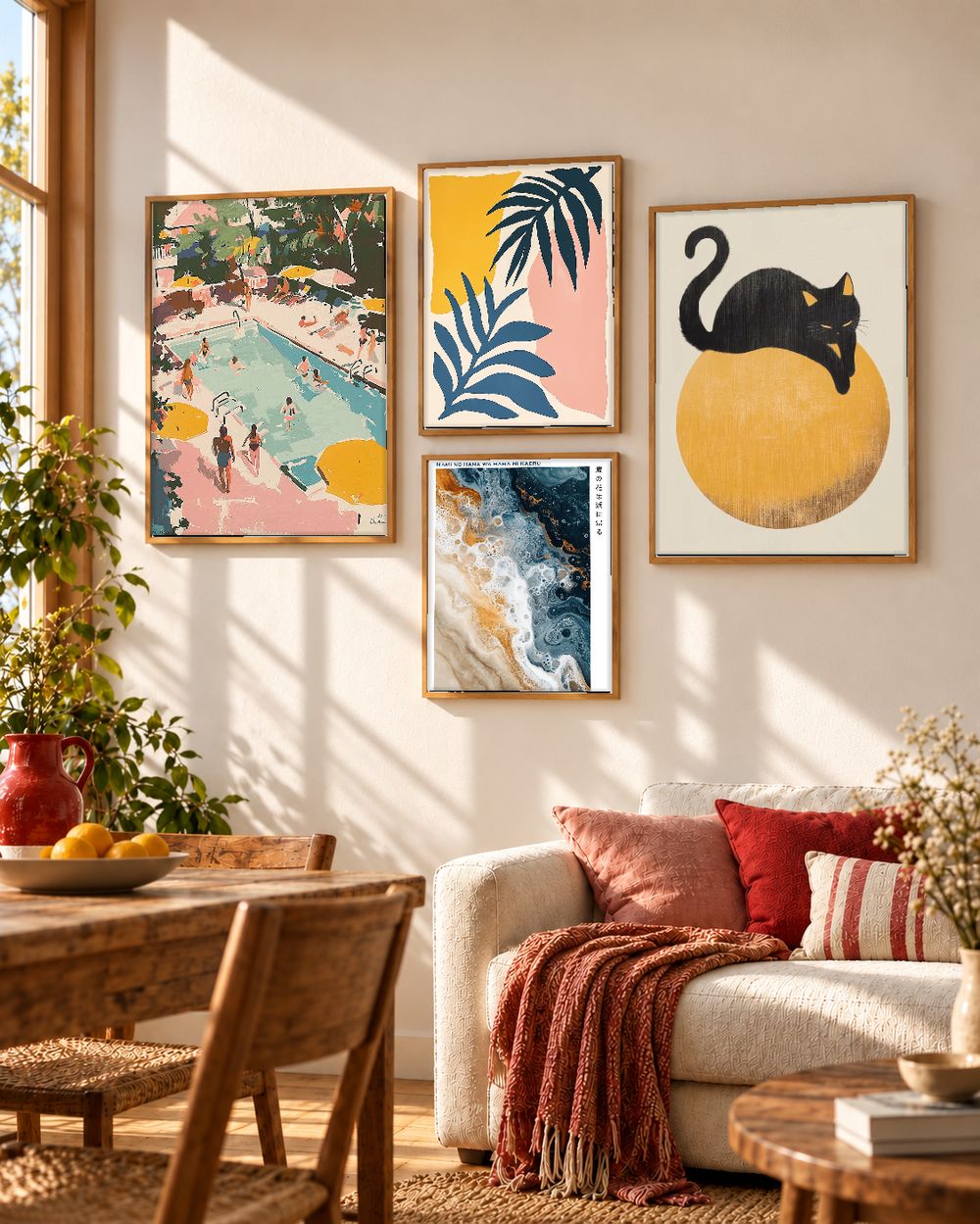 Set de 4 cuadros decorativos que combinan