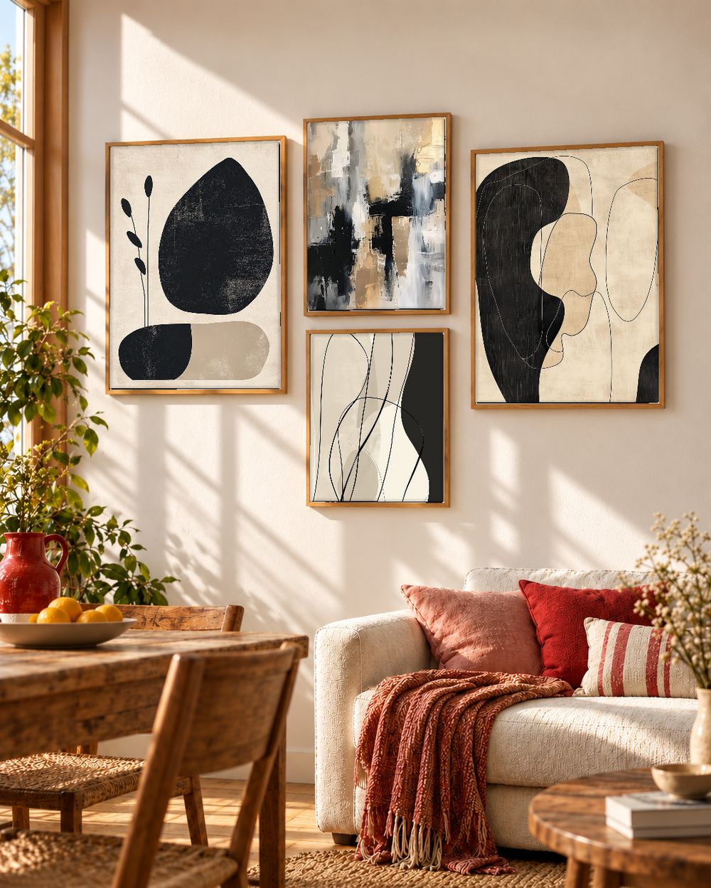 Set de 4 cuadros decorativos que combinan
