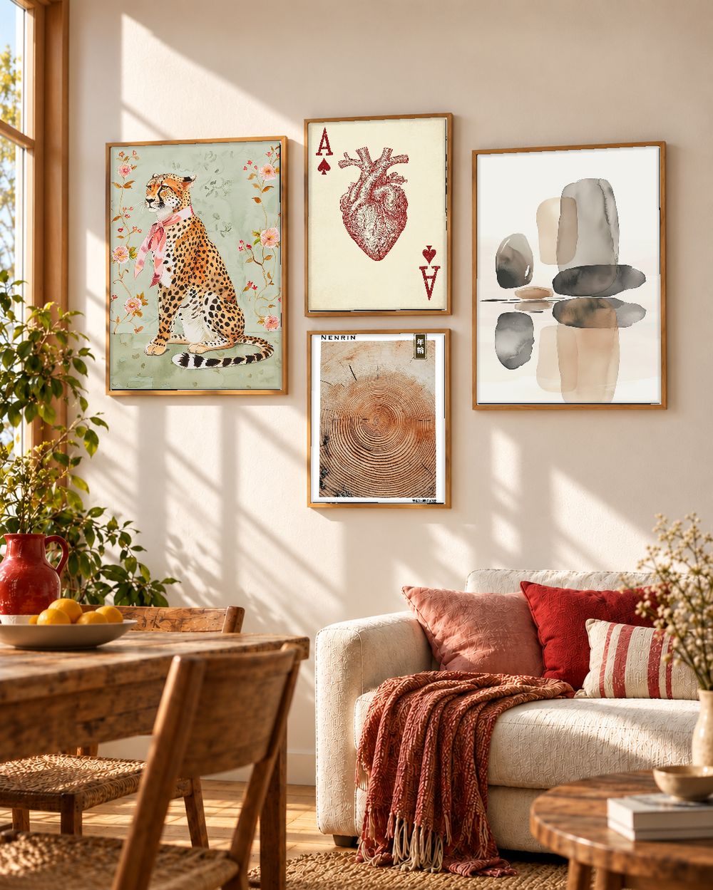 Set de 4 cuadros decorativos que combinan