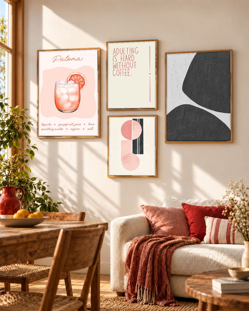 Set de 4 cuadros decorativos que combinan