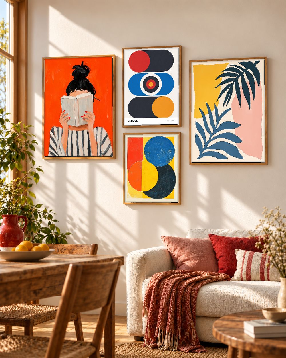 Set de 4 cuadros decorativos que combinan