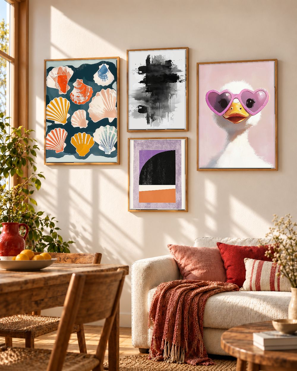 Set de 4 cuadros decorativos que combinan