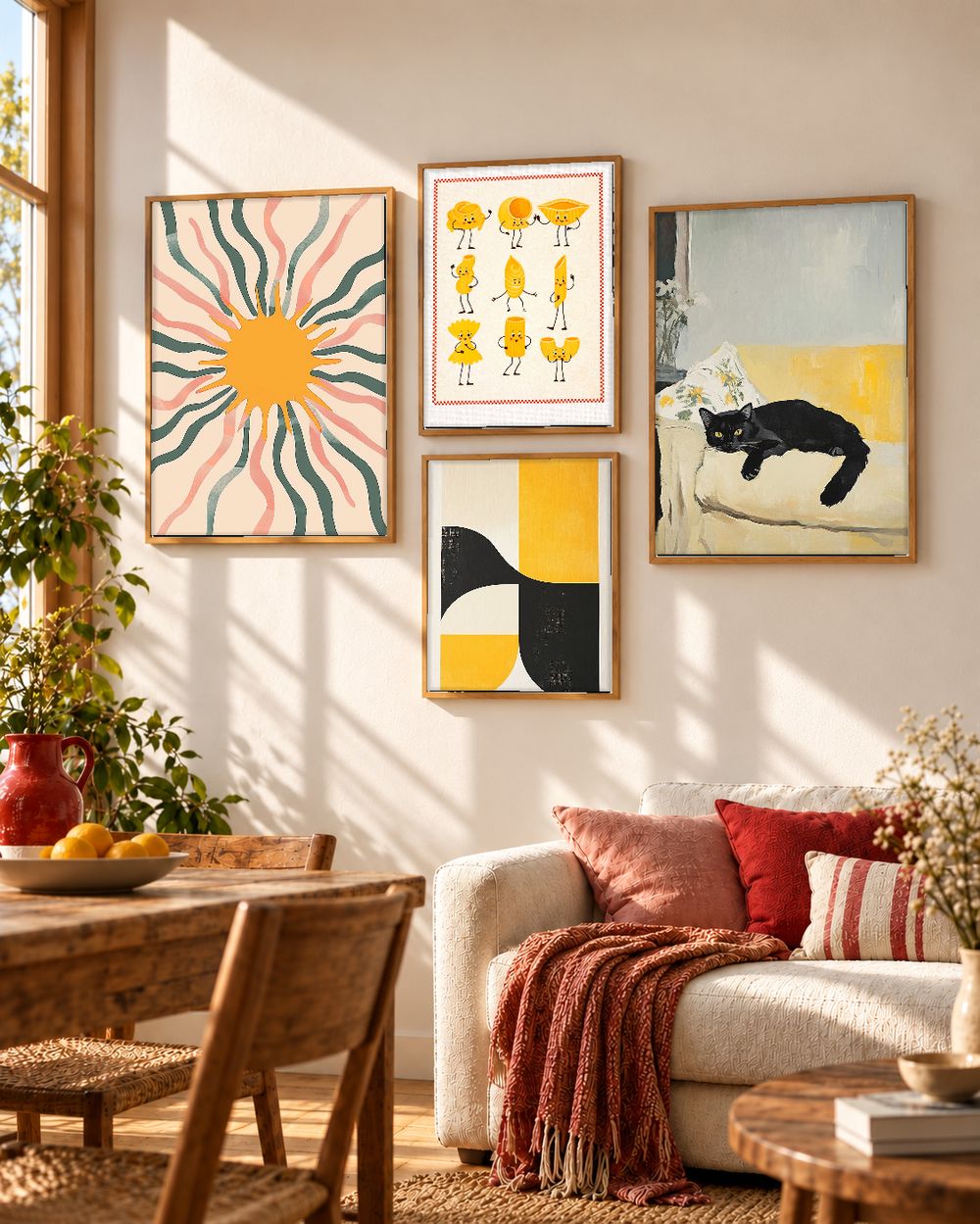 Set de 4 cuadros decorativos que combinan