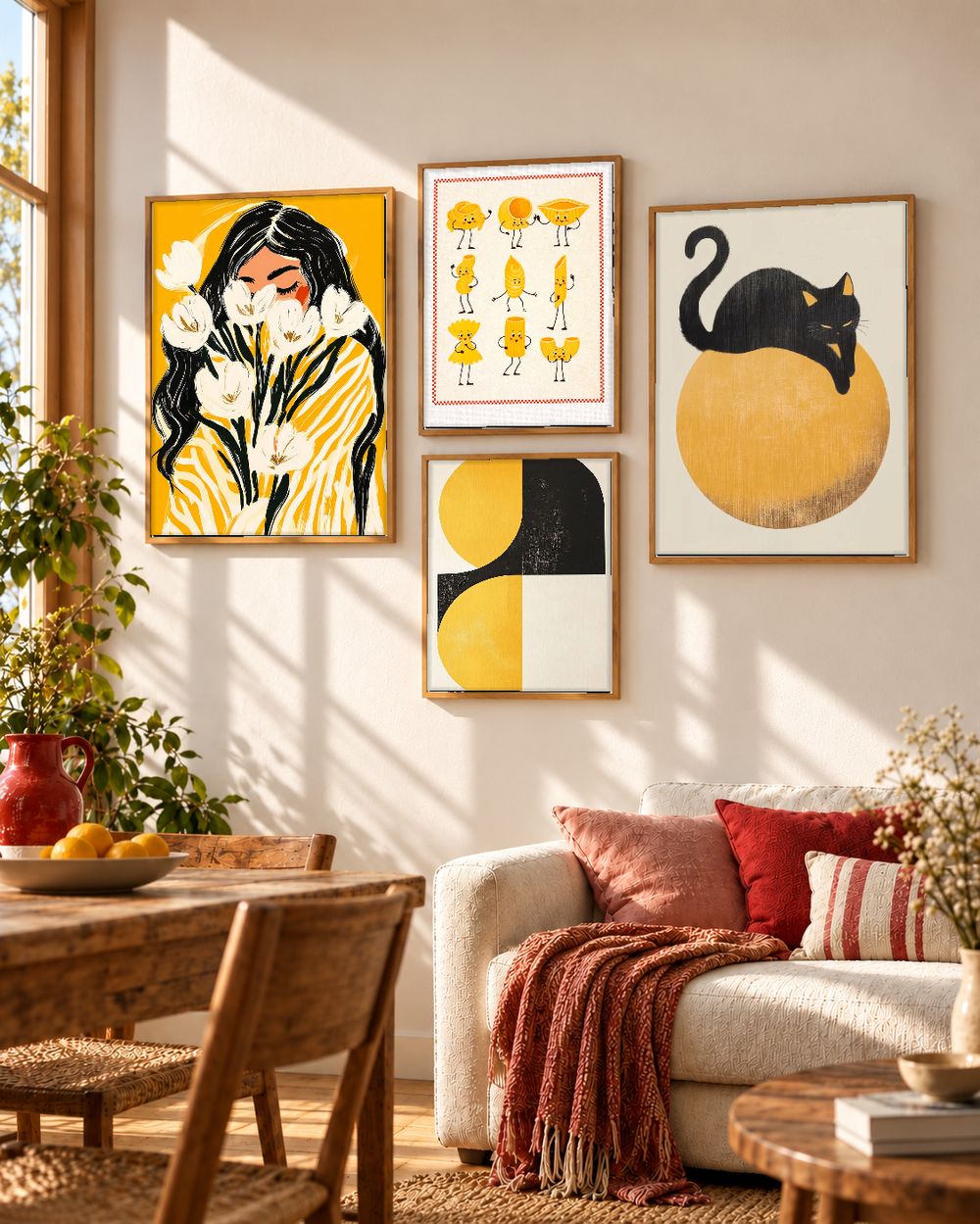 Set de 4 cuadros decorativos que combinan