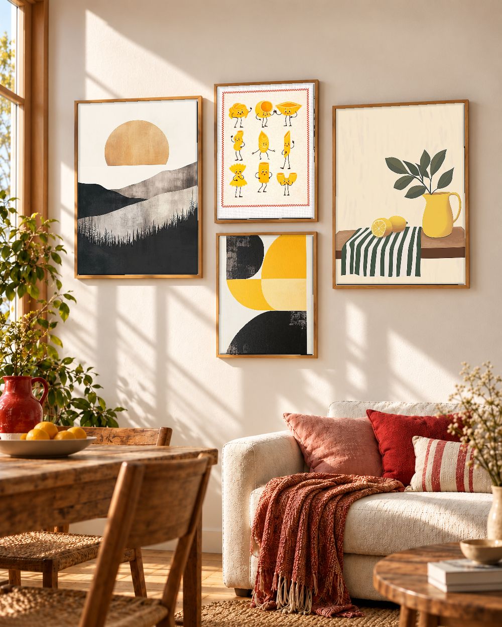 Set de 4 cuadros decorativos que combinan