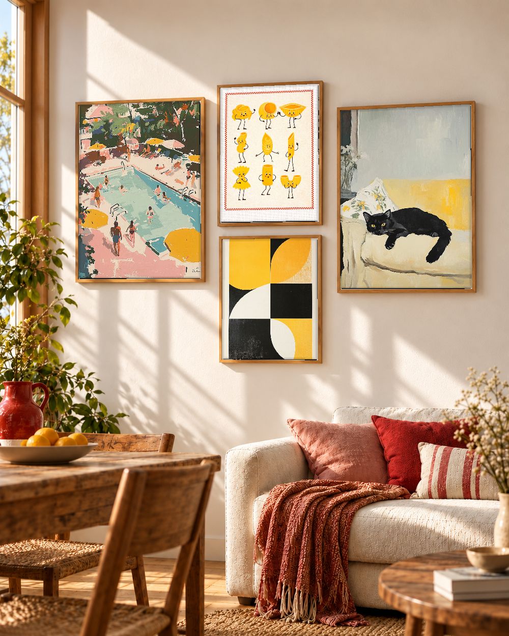 Set de 4 cuadros decorativos que combinan