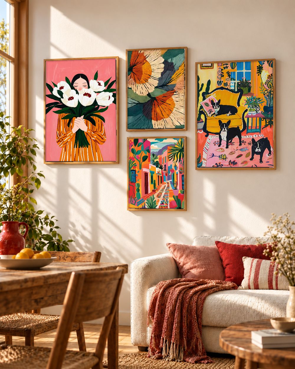 Set de 4 cuadros decorativos que combinan