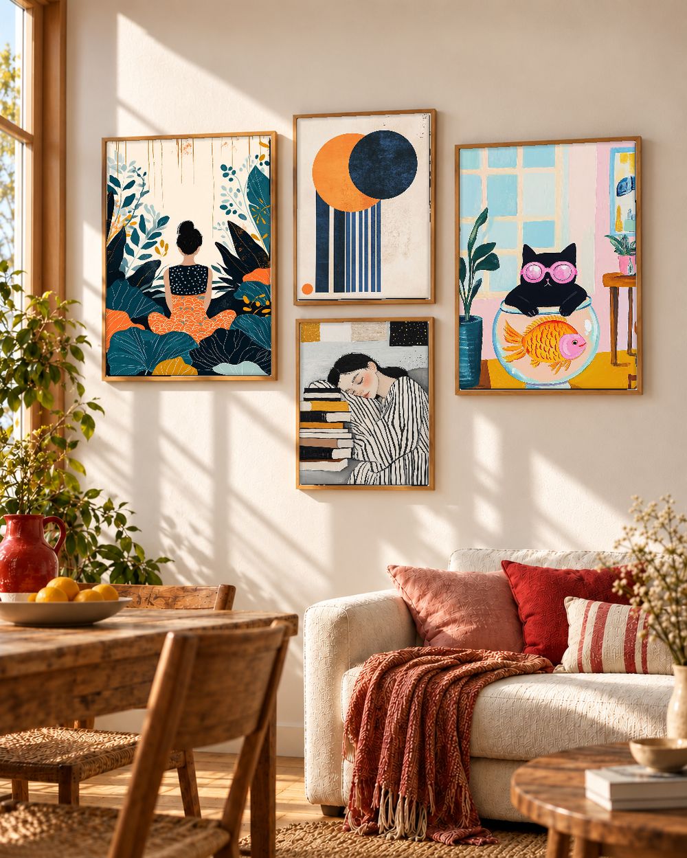 Set de 4 cuadros decorativos que combinan