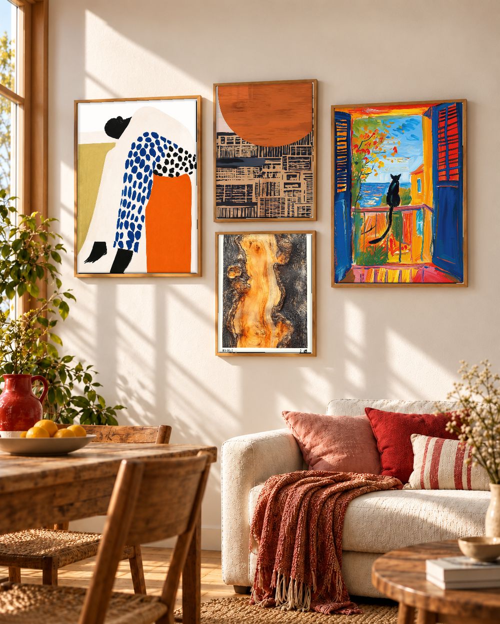 Set de 4 cuadros decorativos que combinan
