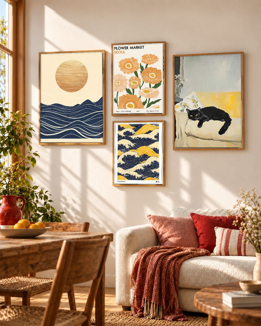 Set de 4 cuadros decorativos que combinan