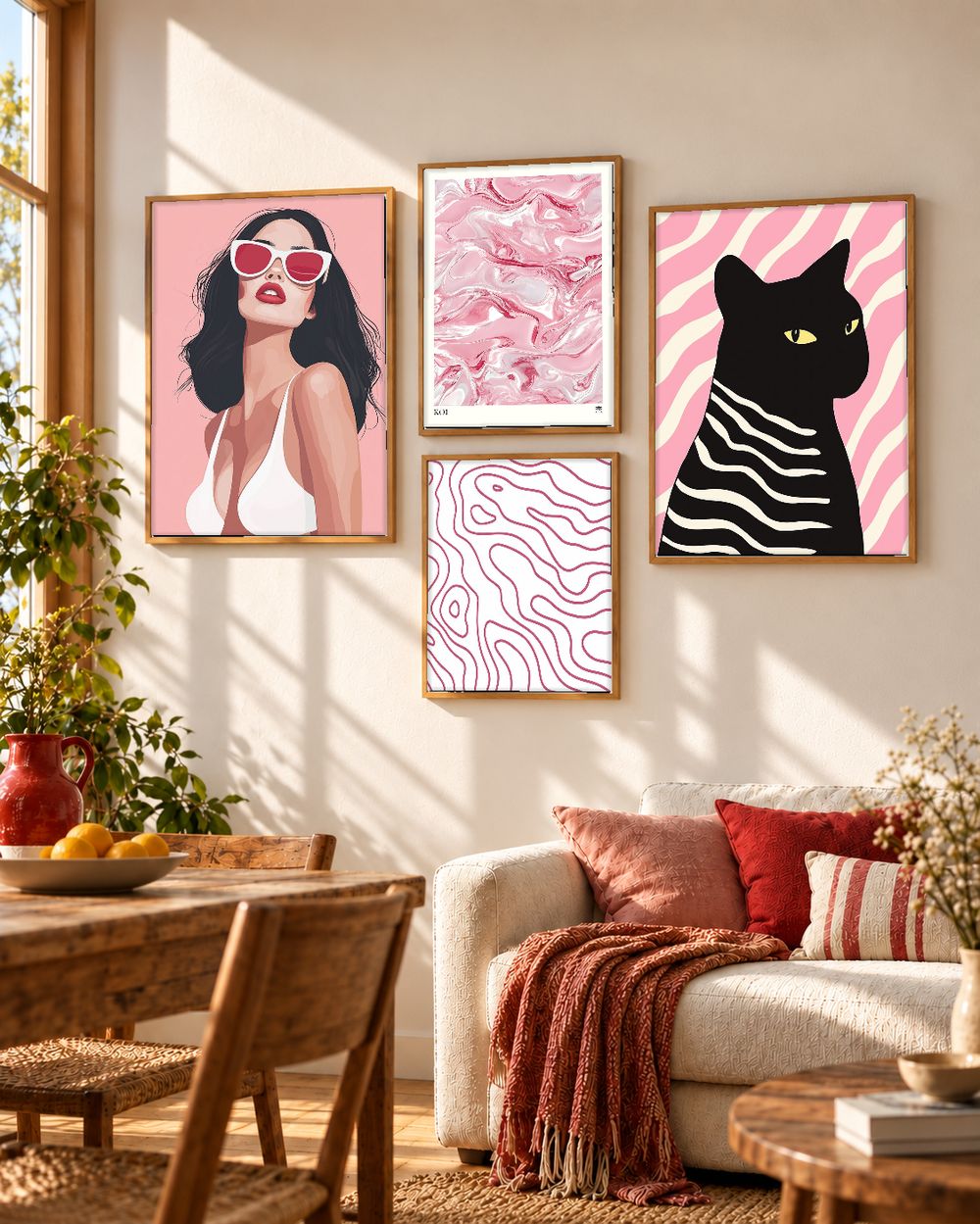 Set de 4 cuadros decorativos que combinan