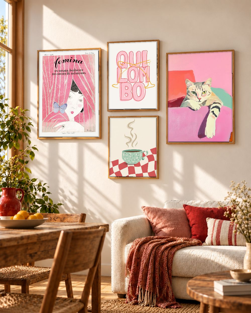 Set de 4 cuadros decorativos que combinan