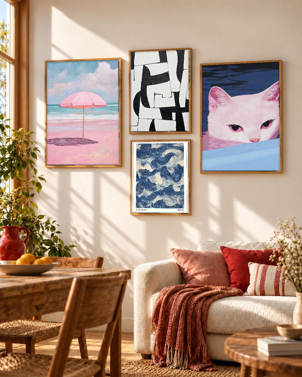 Set de 4 cuadros decorativos que combinan
