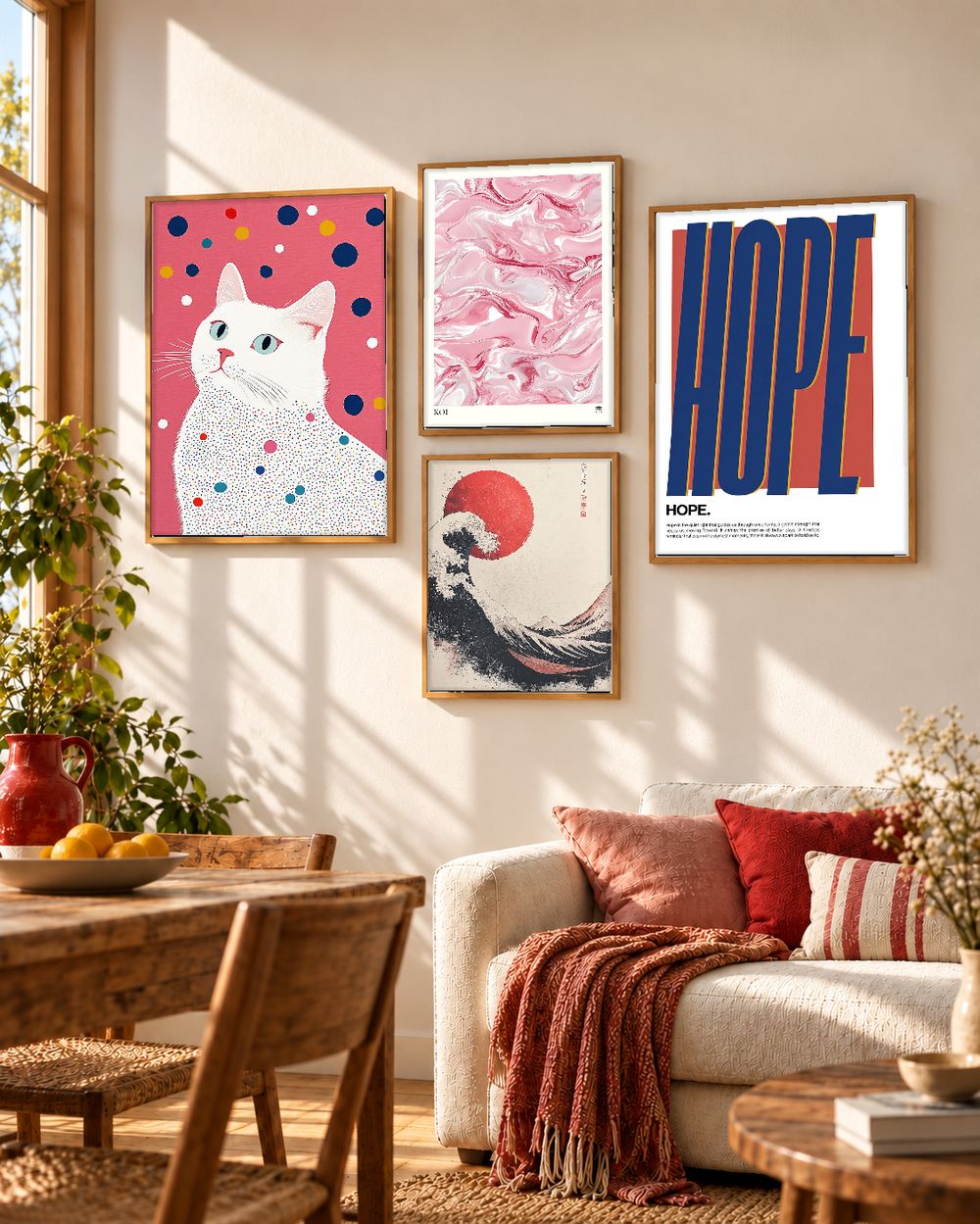 Set de 4 cuadros decorativos que combinan