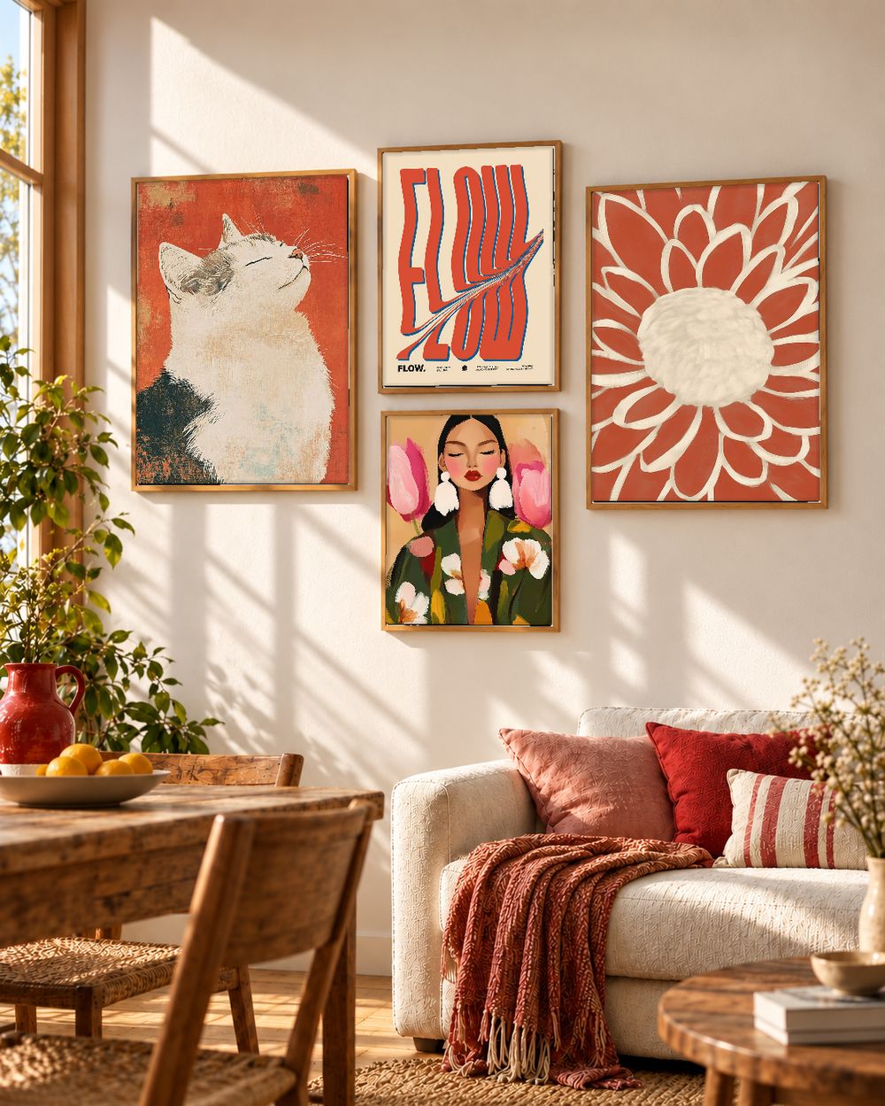 Set de 4 cuadros decorativos que combinan