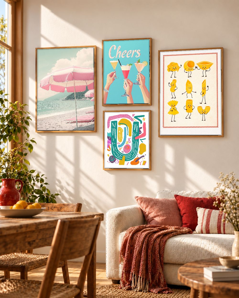 Set de 4 cuadros decorativos que combinan