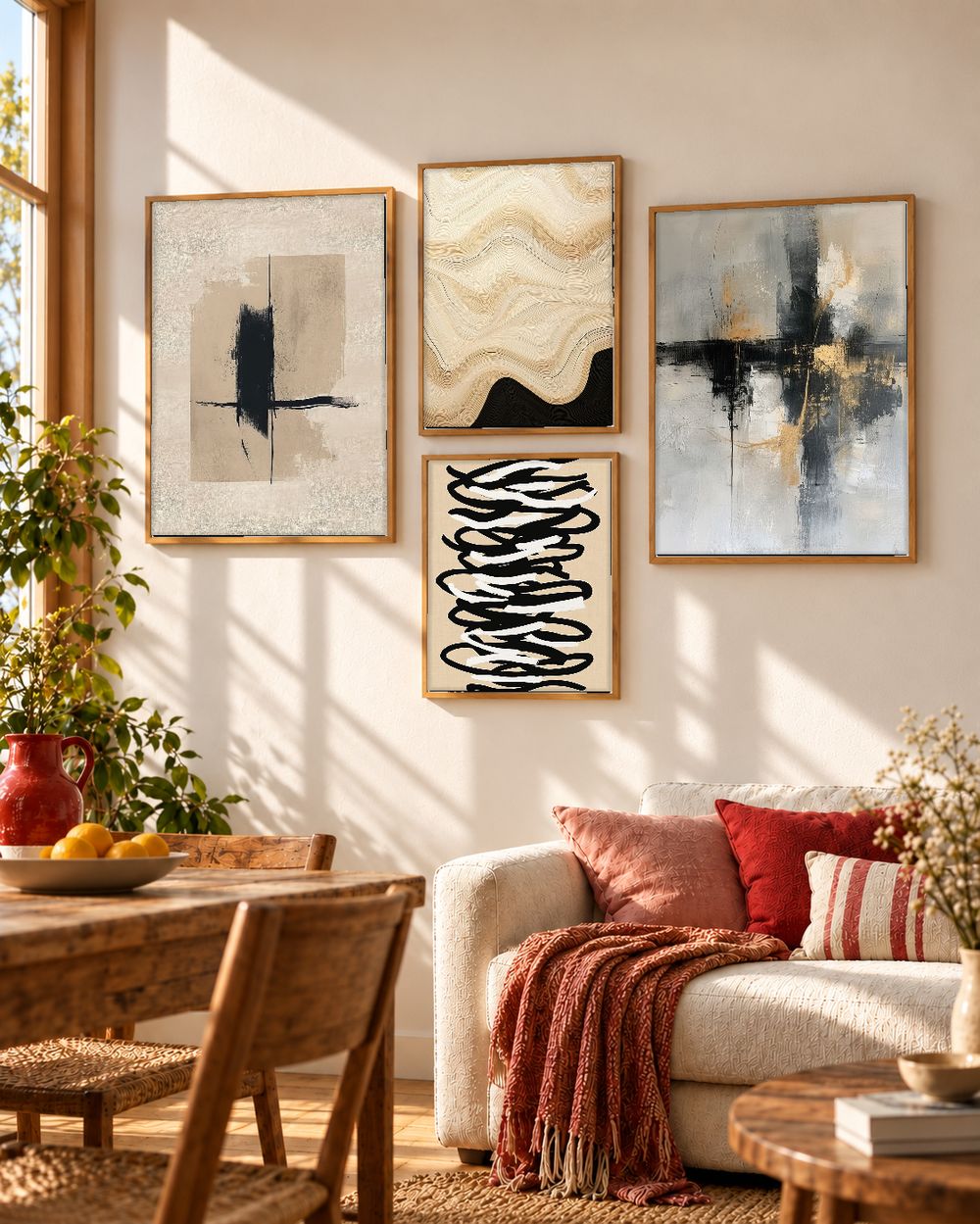 Set de 4 cuadros decorativos que combinan