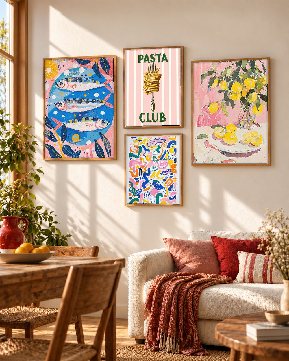 Set de 4 cuadros decorativos que combinan