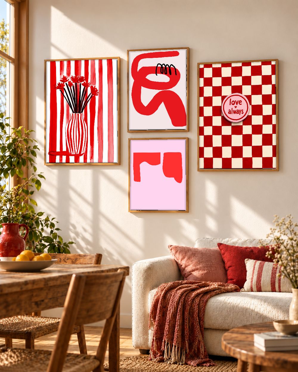 Set de 4 cuadros decorativos que combinan