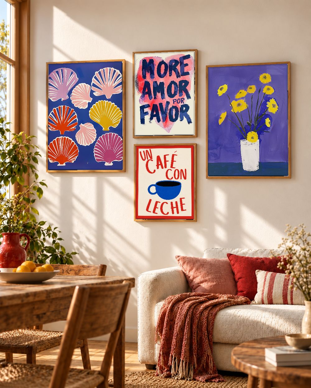 Set de 4 cuadros decorativos que combinan