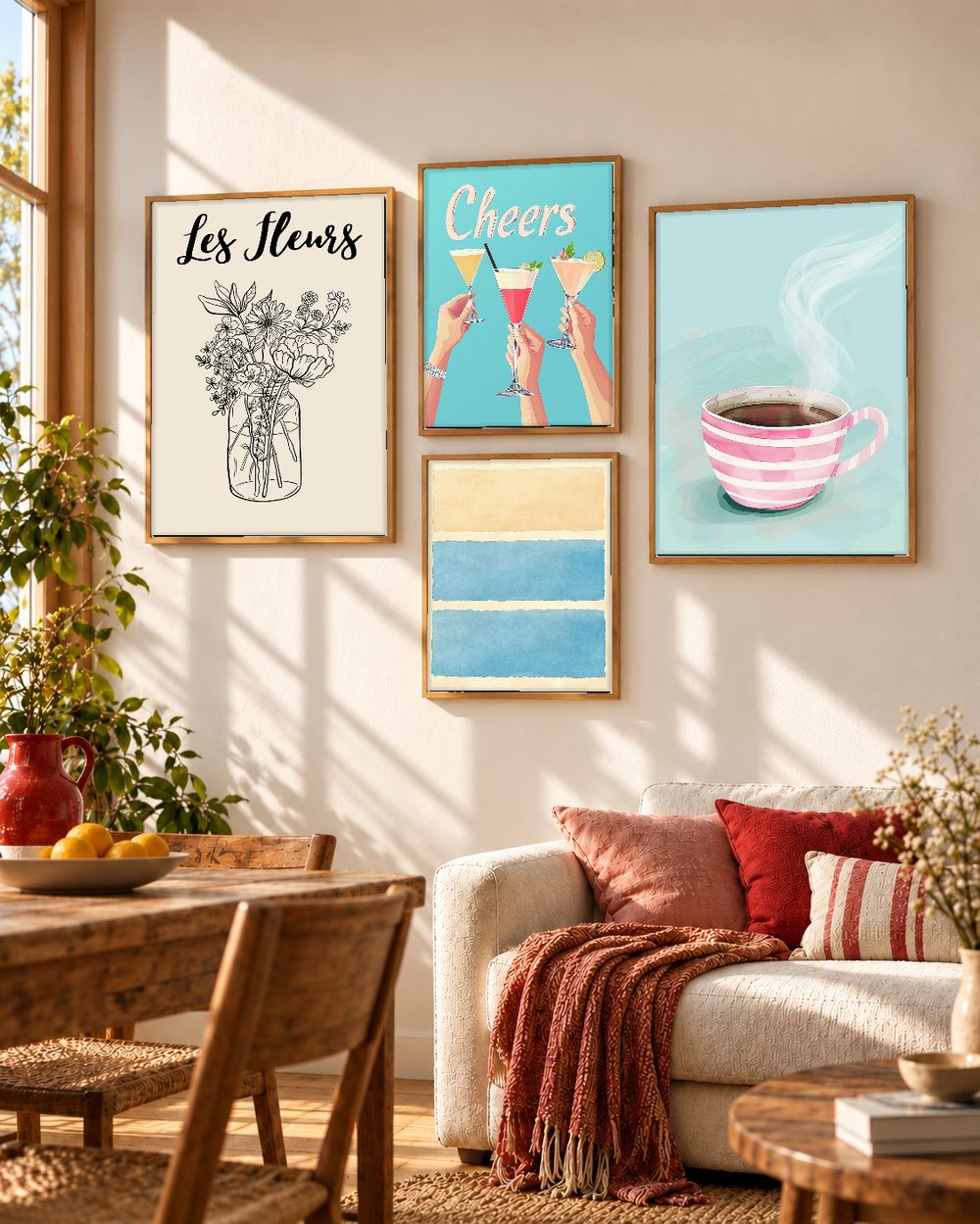 Set de 4 cuadros decorativos que combinan