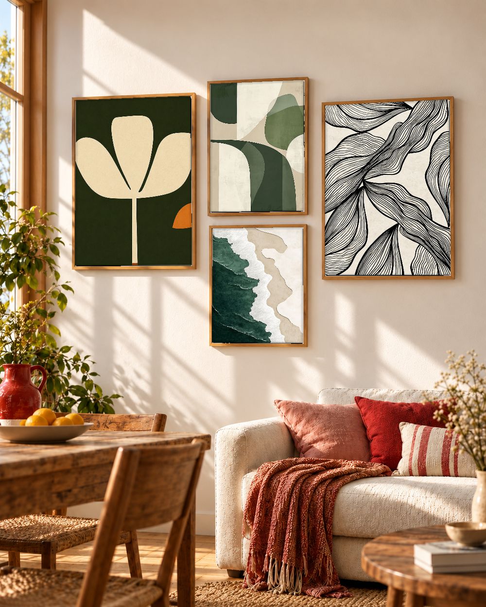 Set de 4 cuadros decorativos que combinan