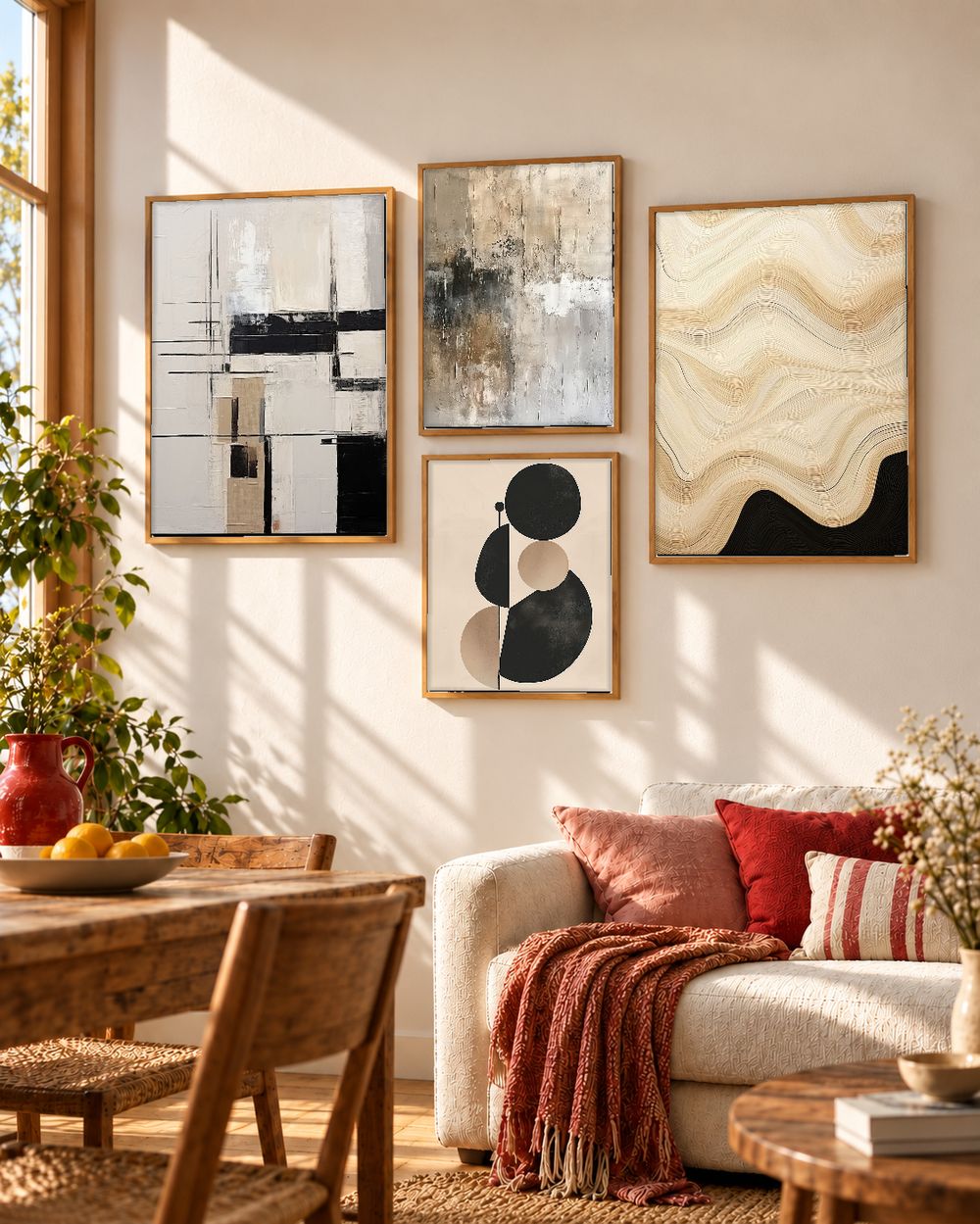 Set de 4 cuadros decorativos que combinan