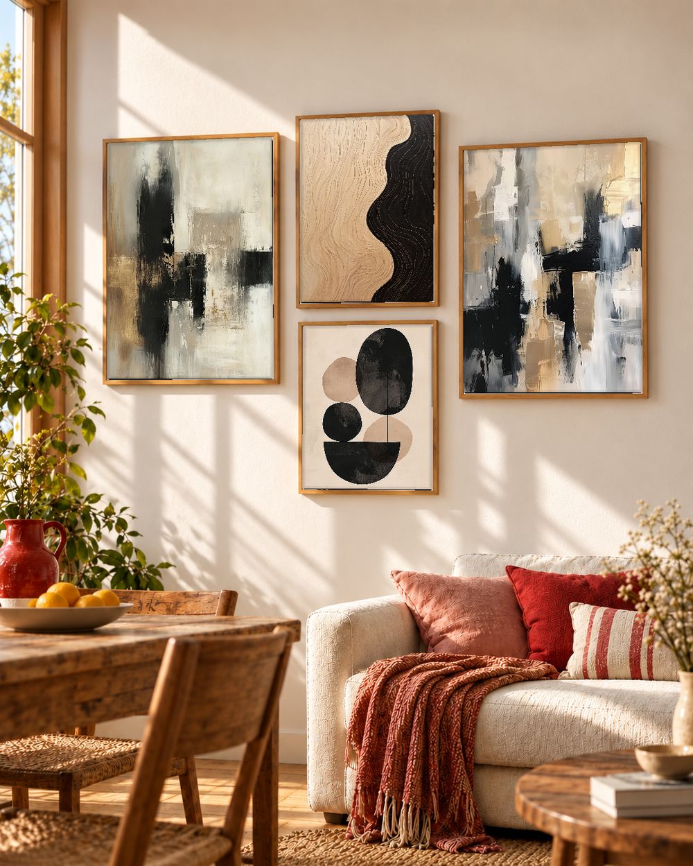 Set de 4 cuadros decorativos que combinan