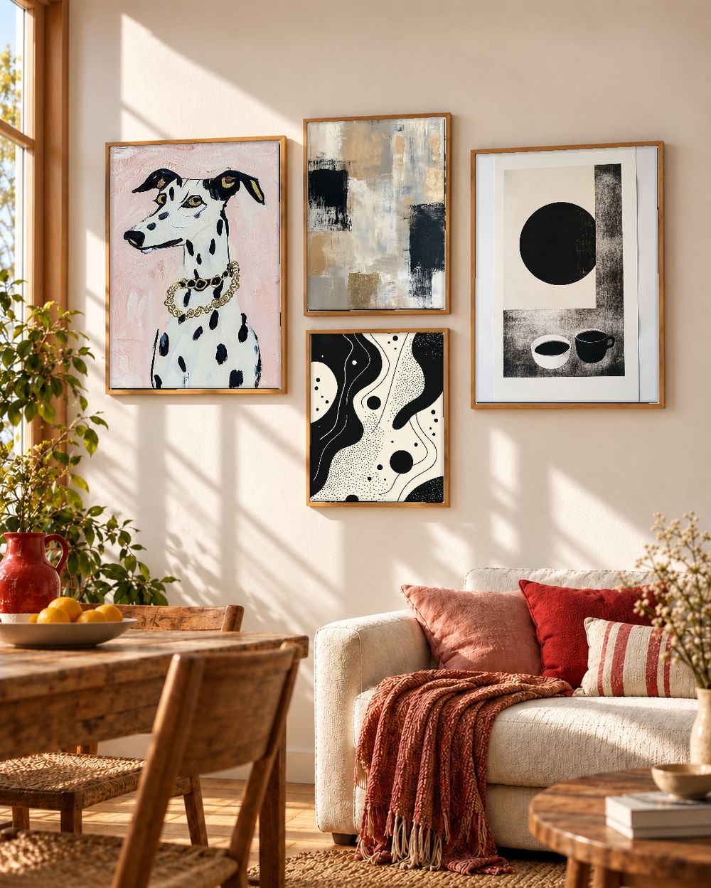 Set de 4 cuadros decorativos que combinan