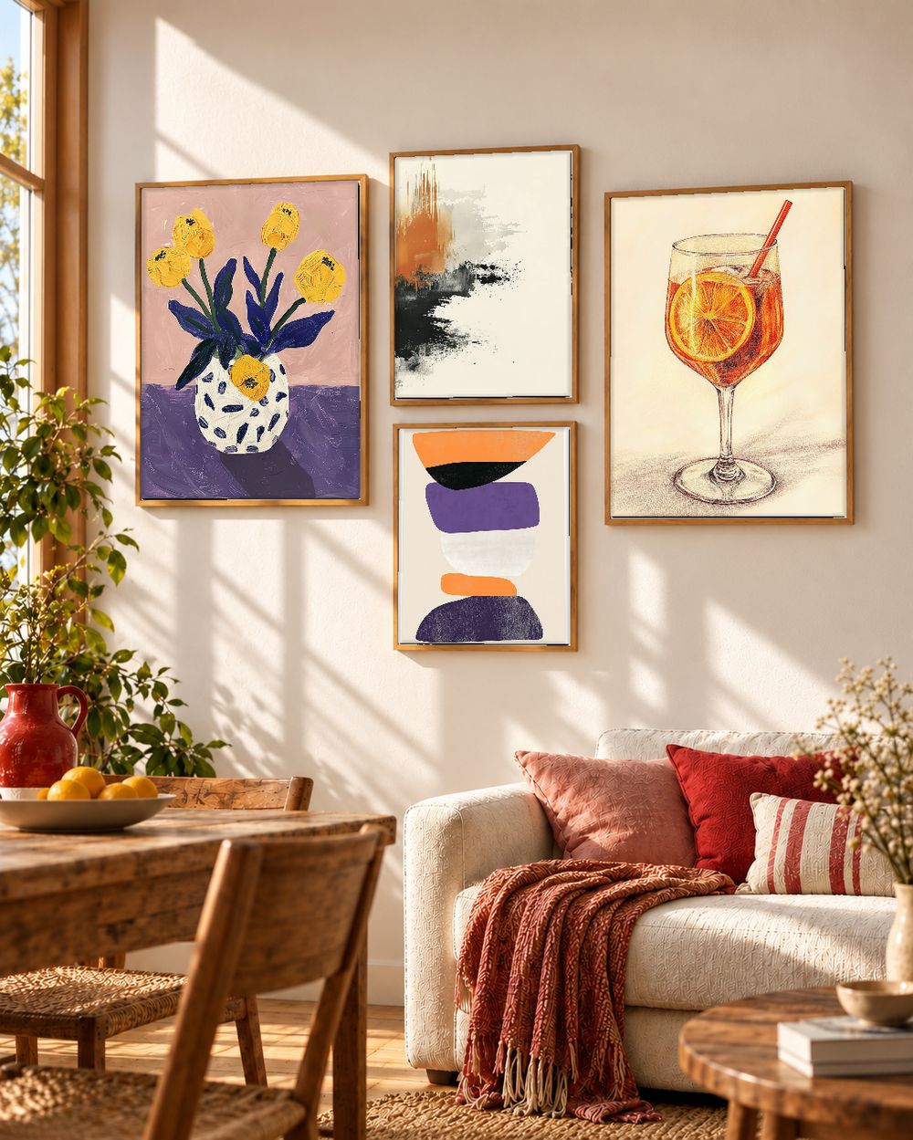 Set de 4 cuadros decorativos que combinan