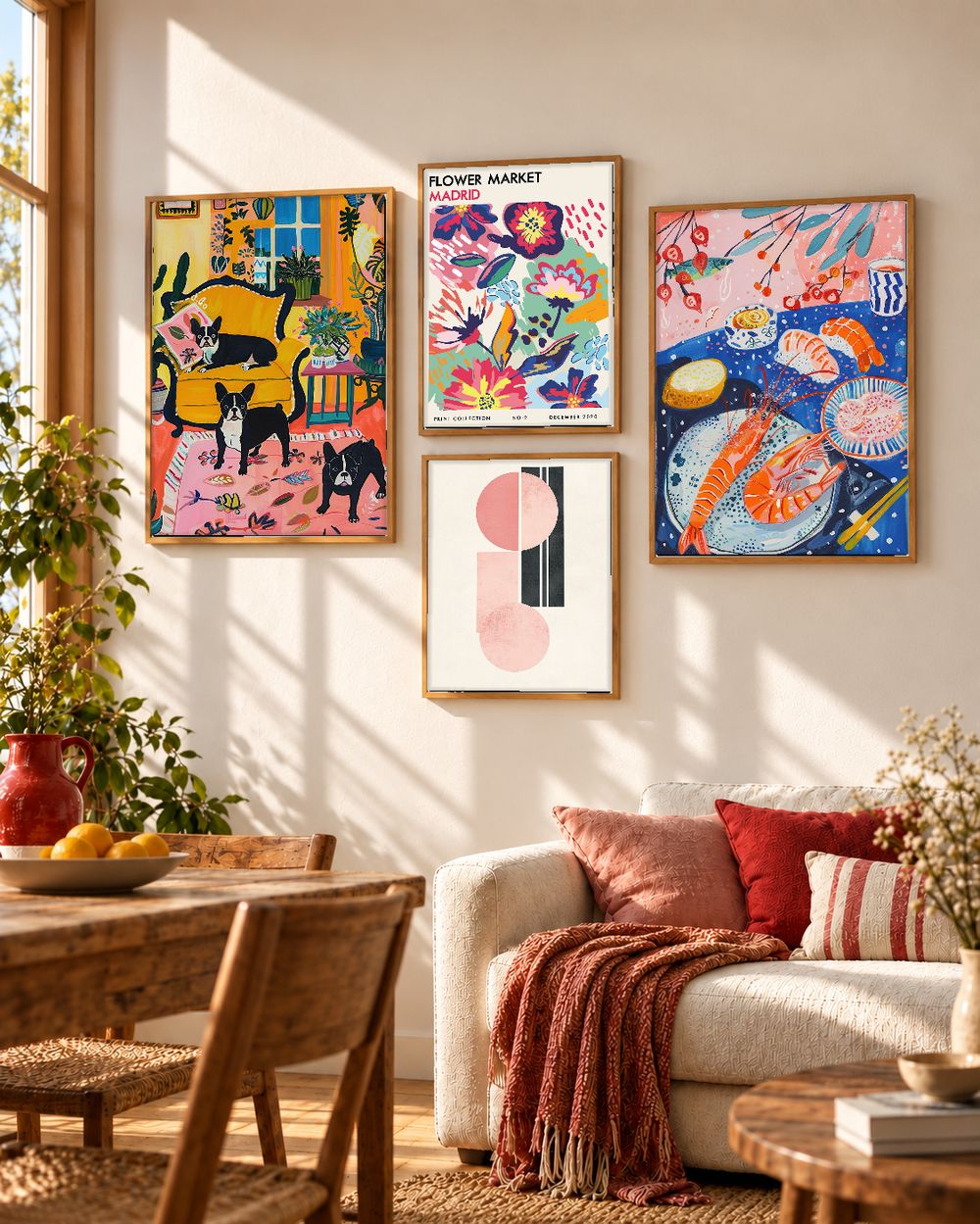 Set de 4 cuadros decorativos que combinan